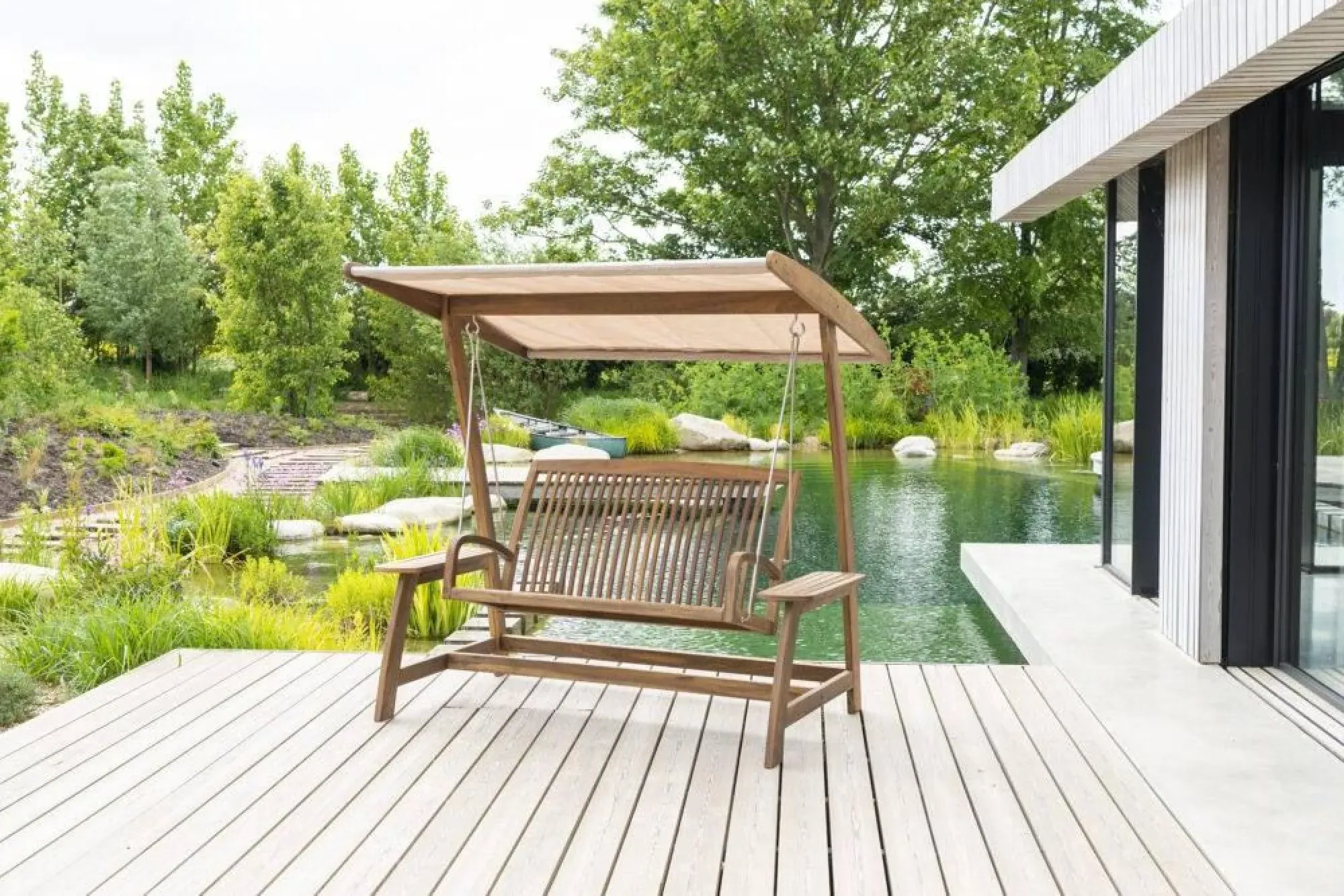 Bolney Acacia Wood Garden Swing Seat - Brown