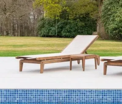 Bolney Adjustable Garden Sling Sunbed - Brown, Acacia Wood image