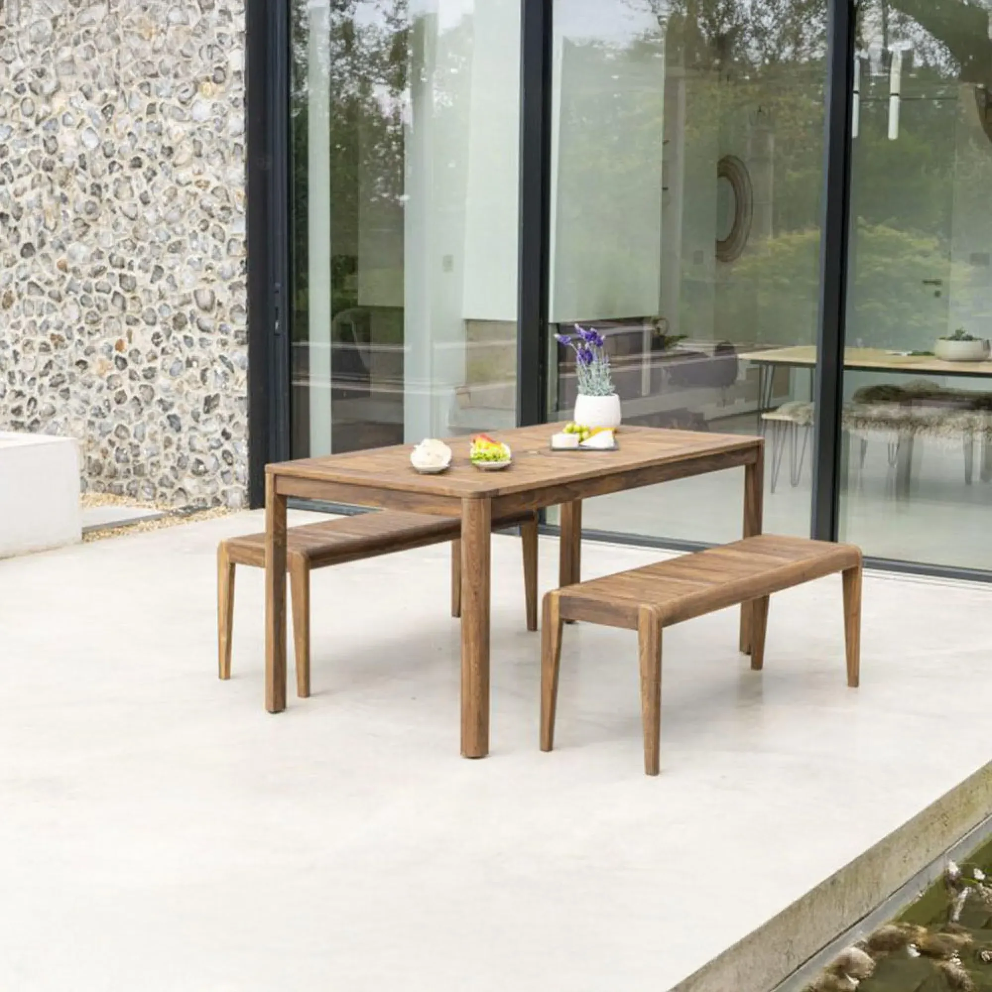 Bolney Backless 4ft Garden Bench - Natural, Acacia Wood