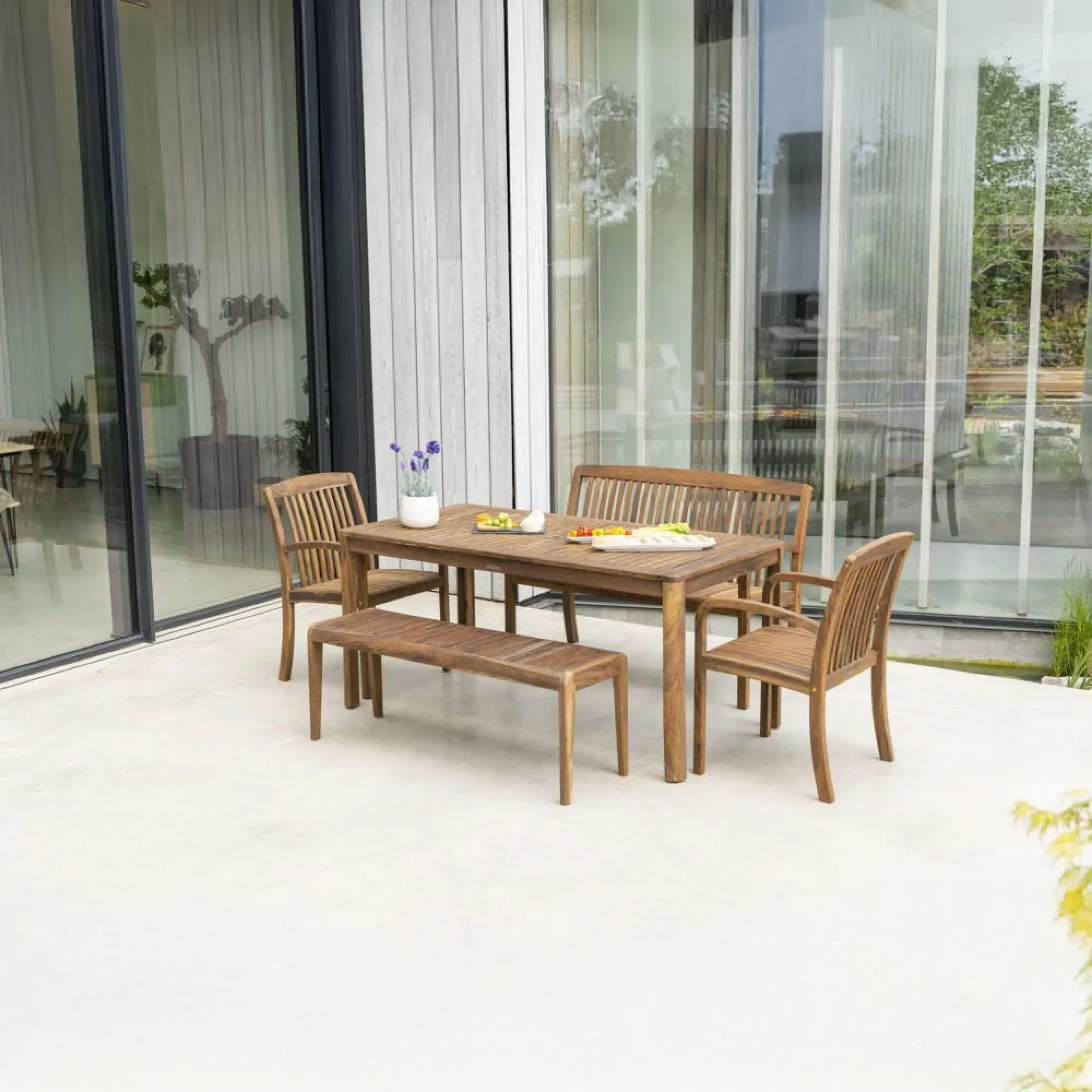 Bolney Backless 4ft Garden Bench - Natural, Acacia Wood