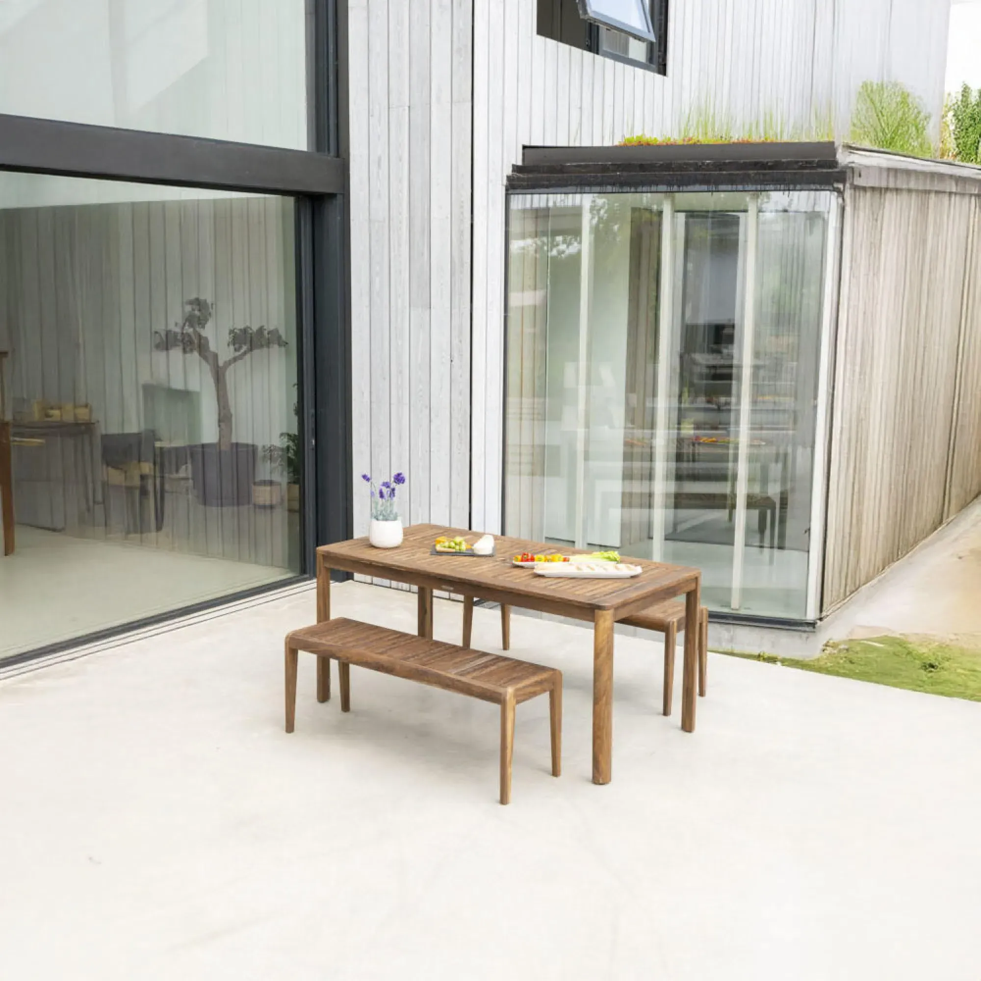 Bolney Backless 4ft Garden Bench - Natural, Acacia Wood