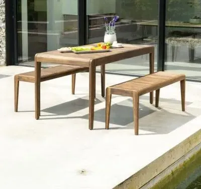 Bolney Backless 4ft Garden Bench - Natural, Acacia Wood image