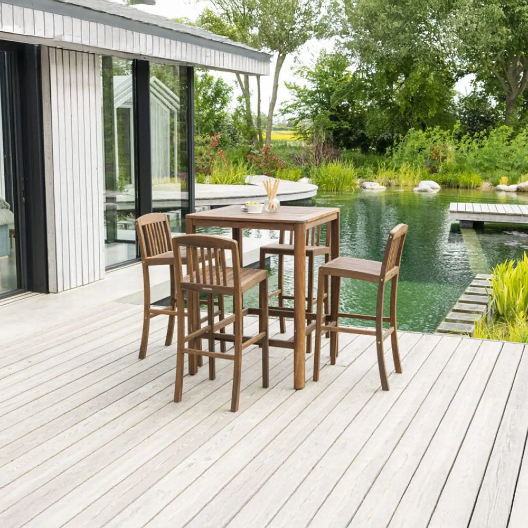 Bolney Garden Bar Stool - Natural, Acacia Wood