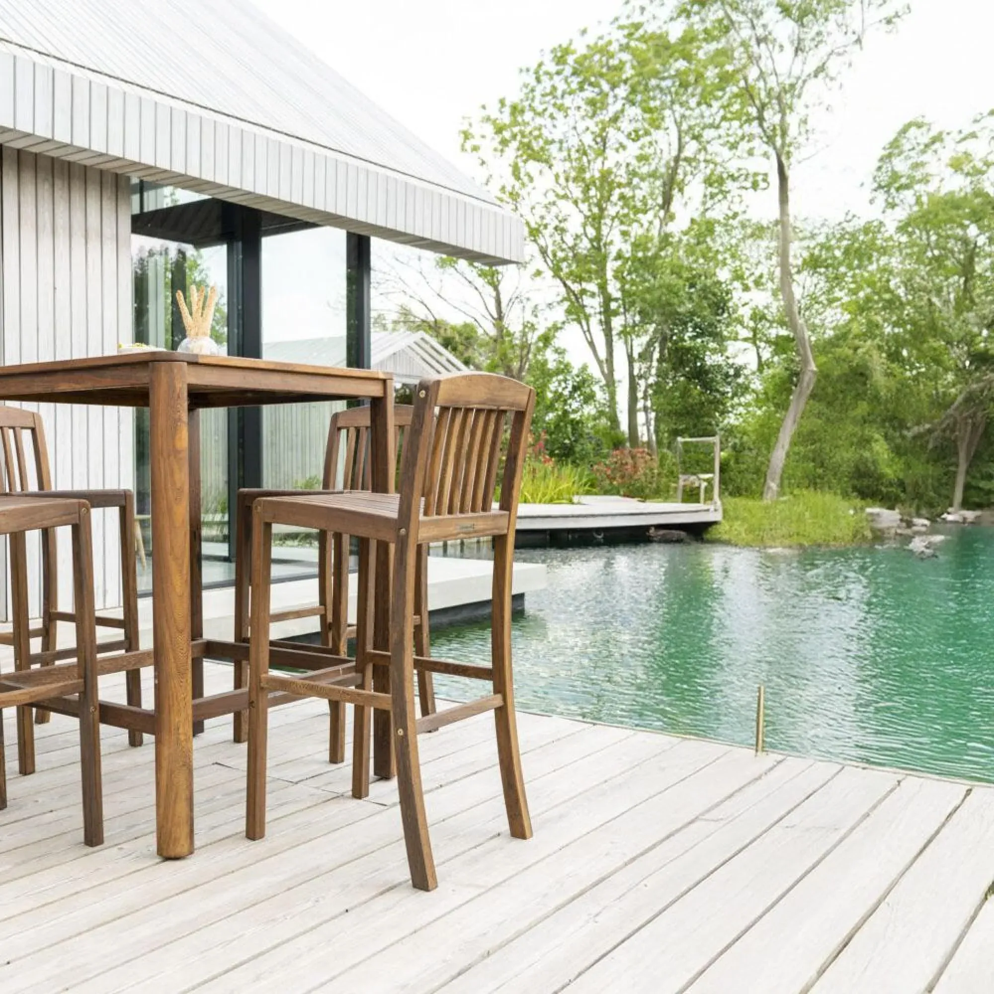 Bolney Garden Bar Stool - Natural, Acacia Wood