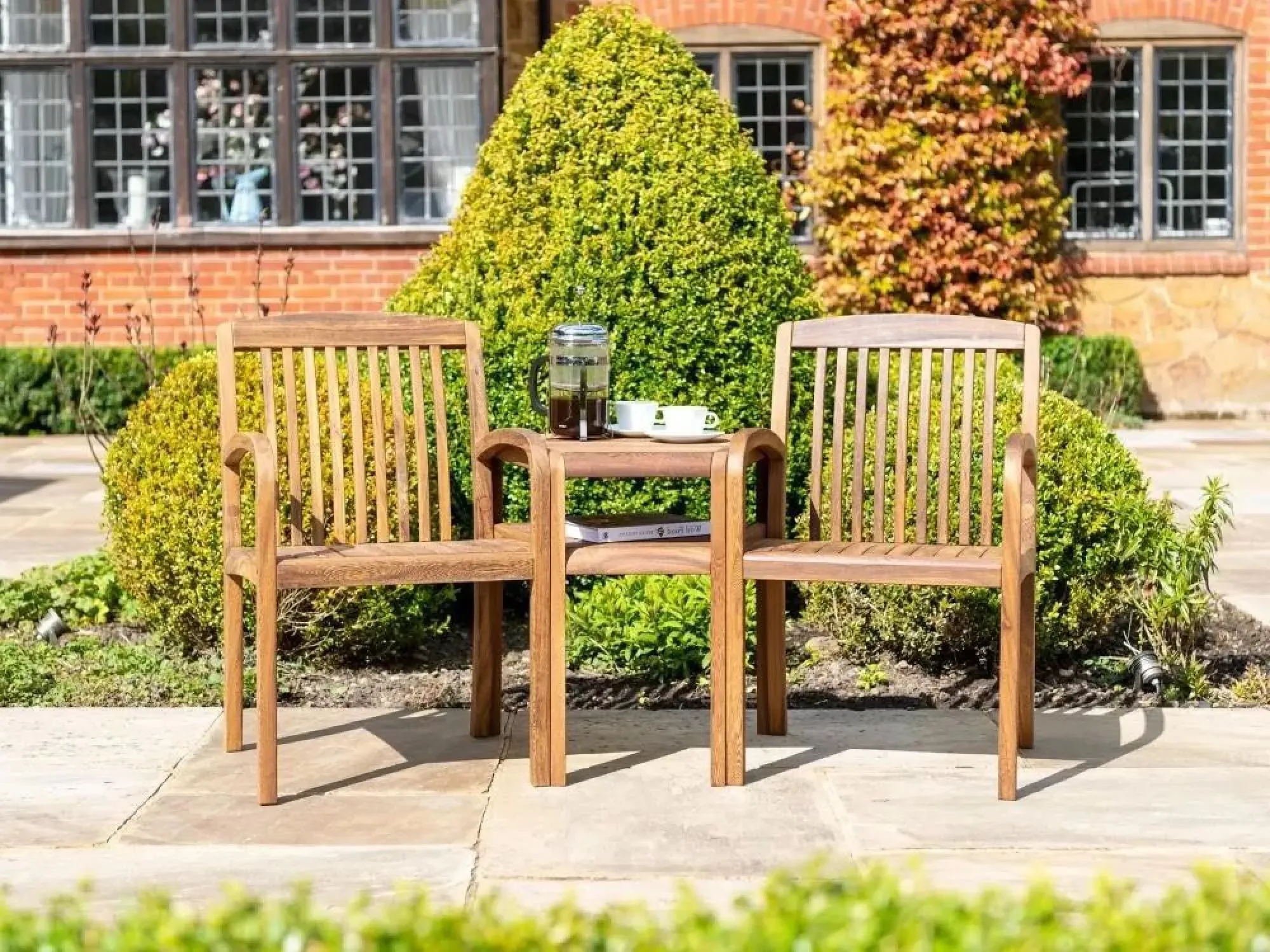 Bolney Garden Companion Table - Brown, Acacia Wood
