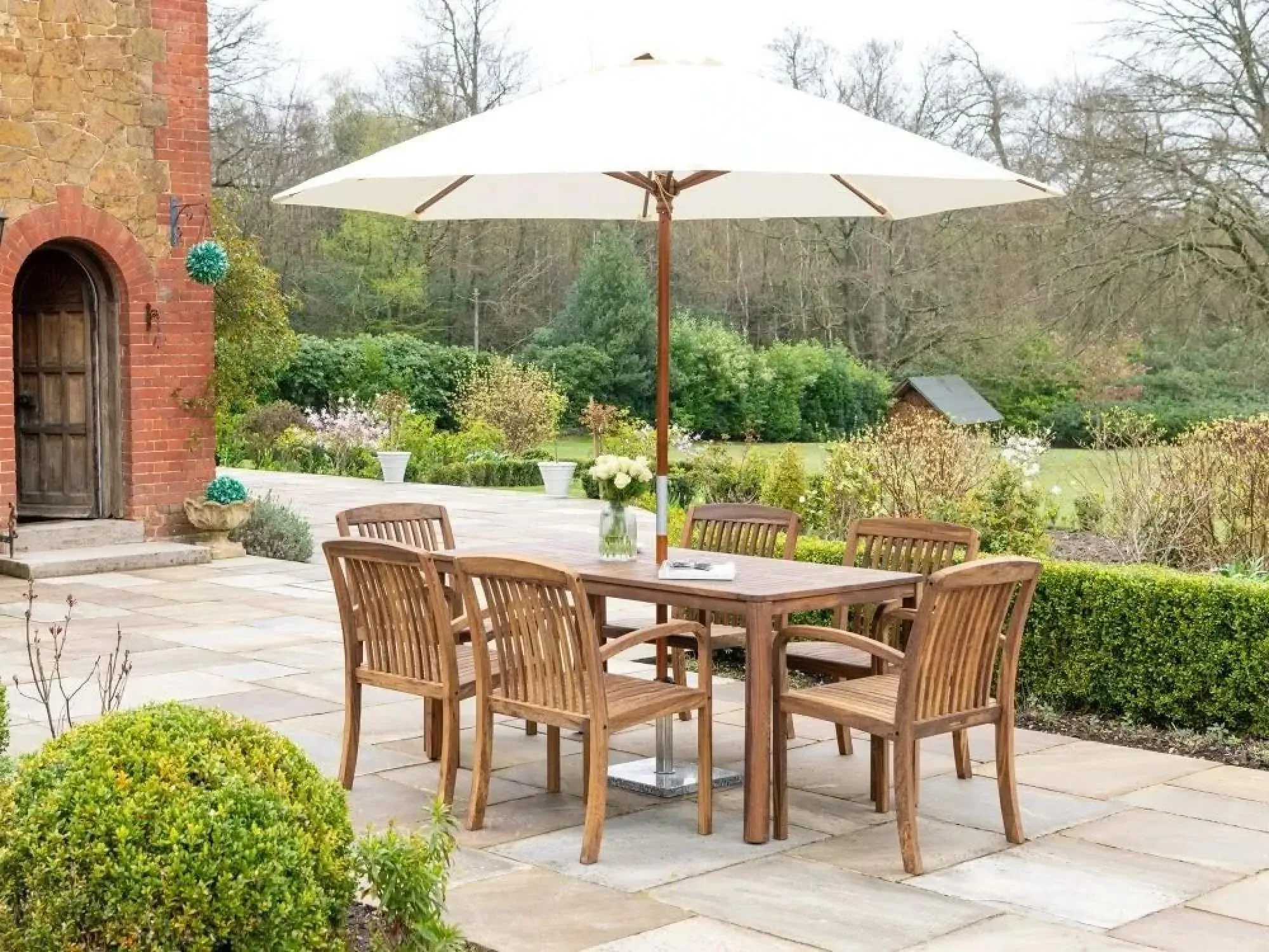 Bolney Garden Dining Table 160cm - Brown, Acacia Wood