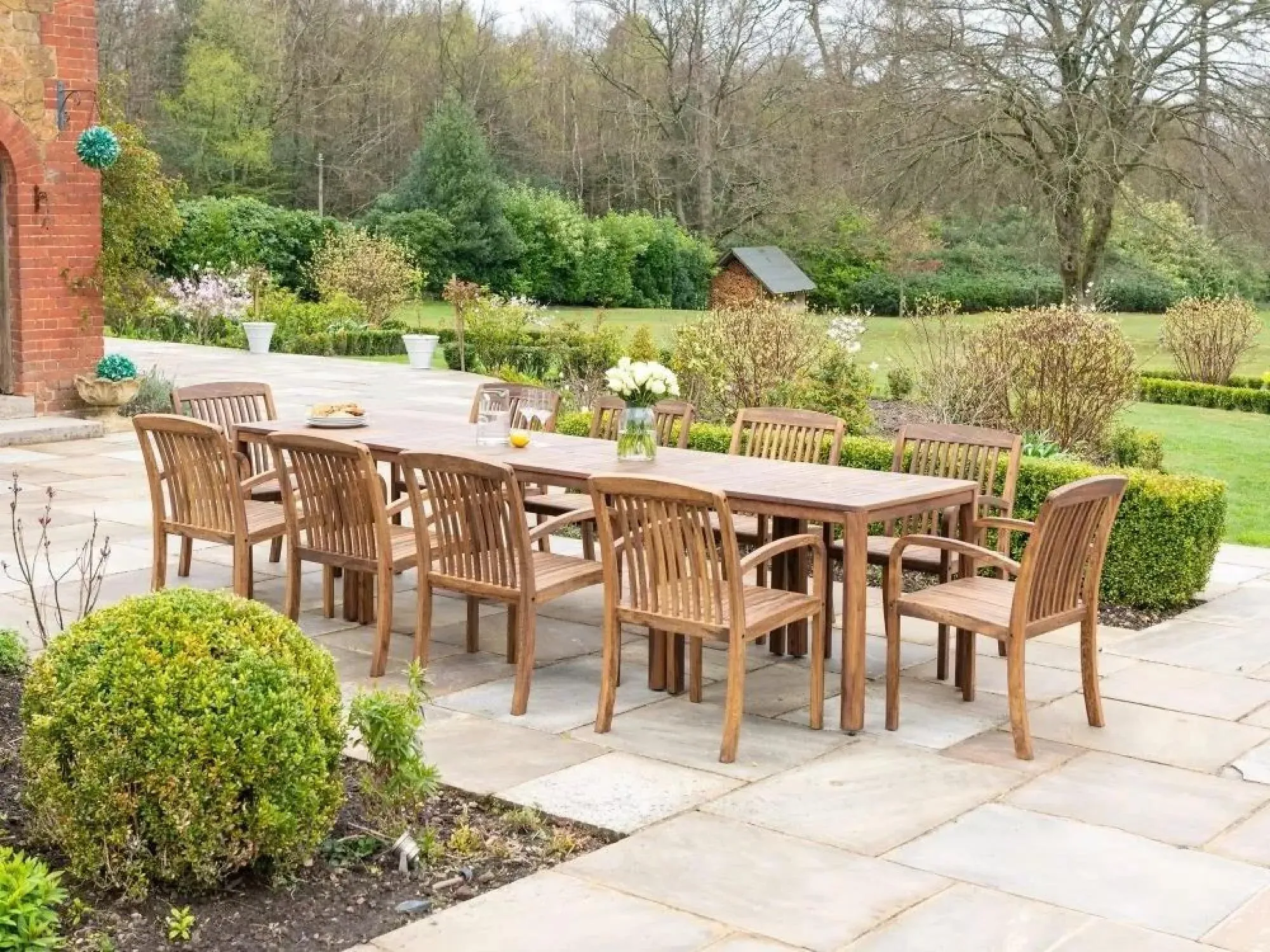 Bolney Garden Dining Table 160cm - Brown, Acacia Wood