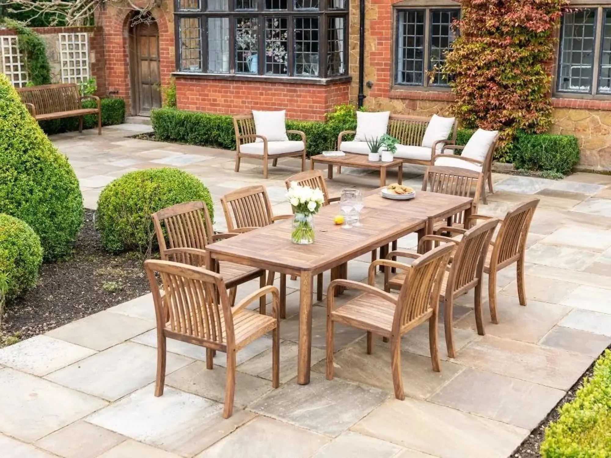 Bolney Garden Dining Table 160cm - Brown, Acacia Wood