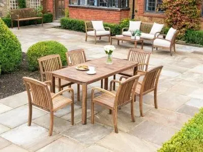 Bolney Garden Dining Table 160cm - Brown, Acacia Wood