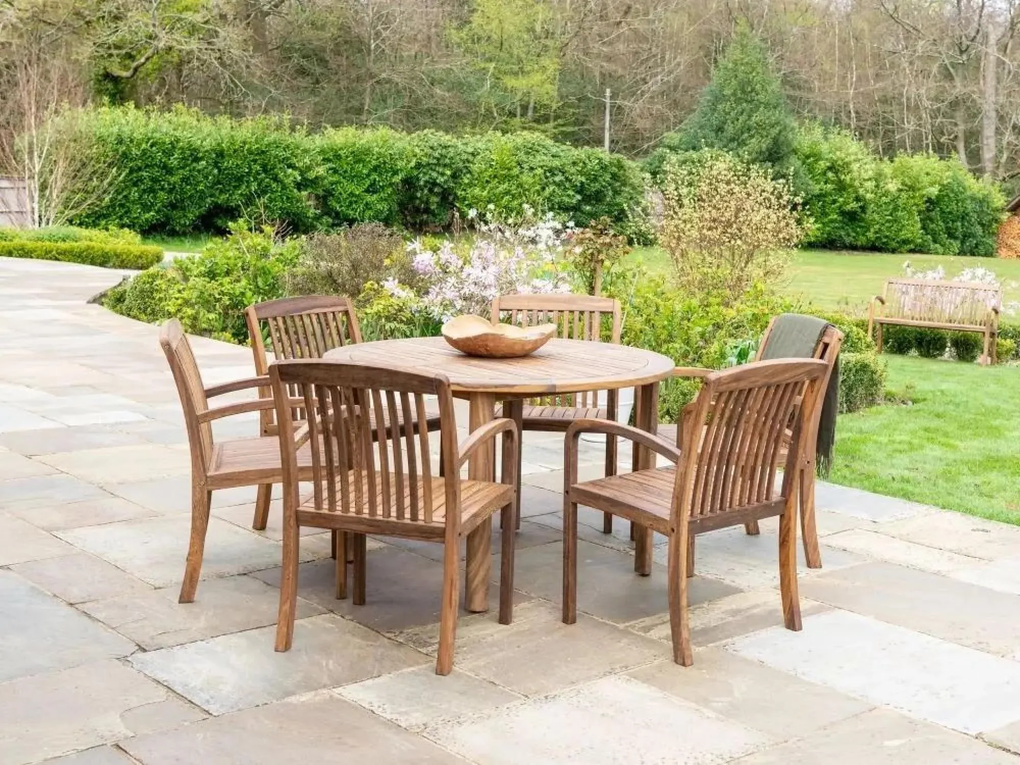 Bolney Round Garden Dining Table - Brown, Acacia Wood
