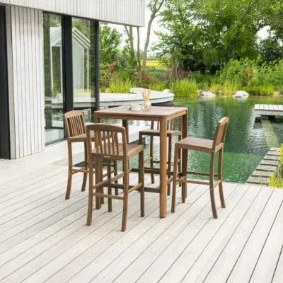 Bolney Square Garden Bar Table - Natural, Acacia Wood