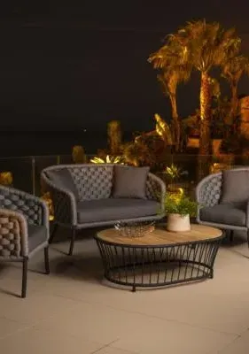 Cordial Luxe 2-Seater Garden Sofa - Light Grey