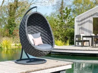 Cordial Luxe Garden Lucy Chair with Cantilever Frame - Dark Grey