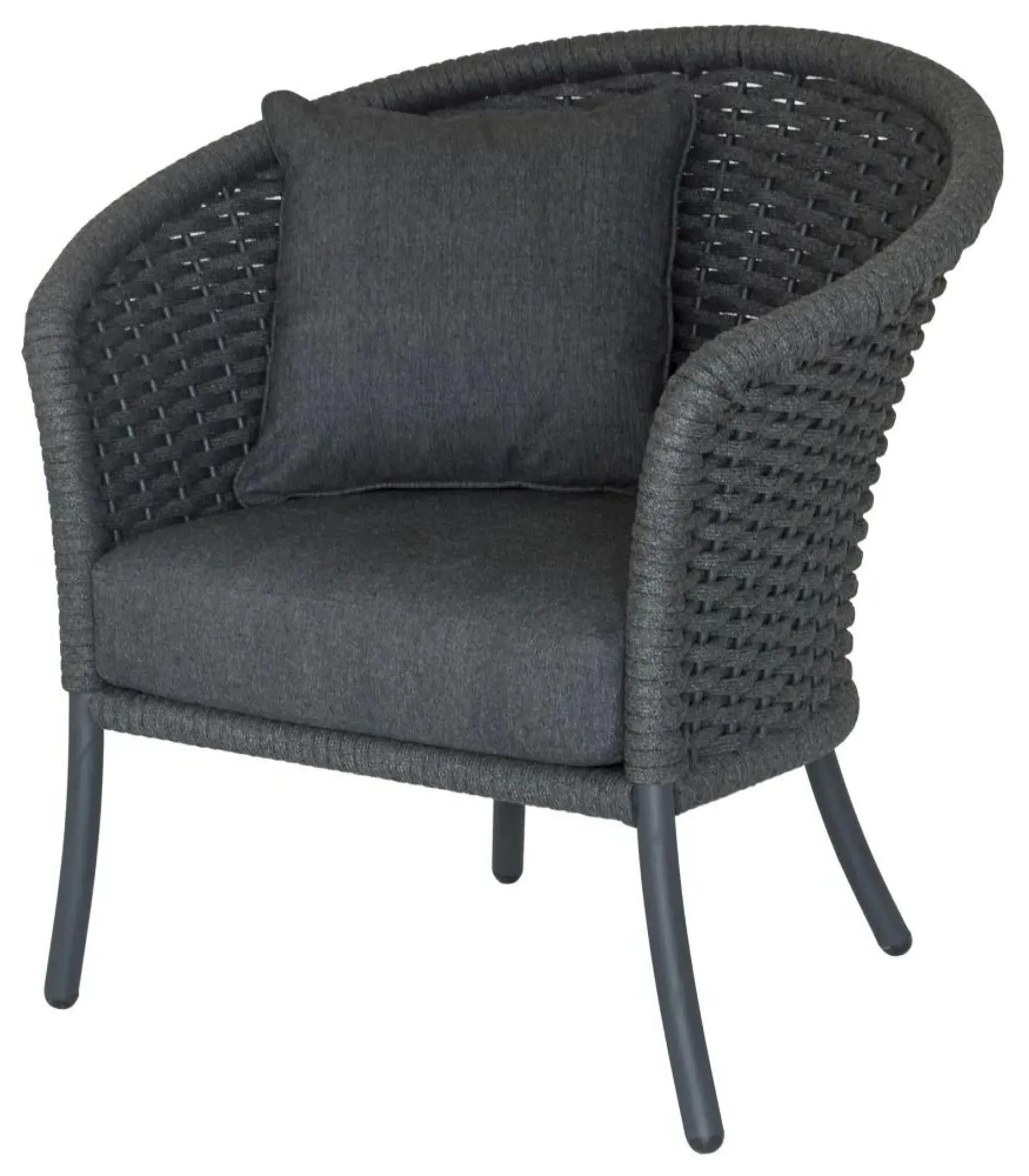 Cordial Rope Garden Lounge Chair with Cushion - Grey