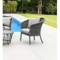 Cordial Rope Garden Lounge Chair with Cushion - Grey