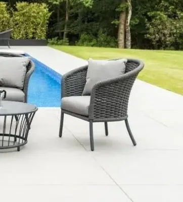 Cordial Rope Garden Lounge Chair with Cushion - Grey image