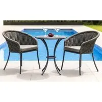 Cordial Round Garden Bistro Table - Grey, Pebble