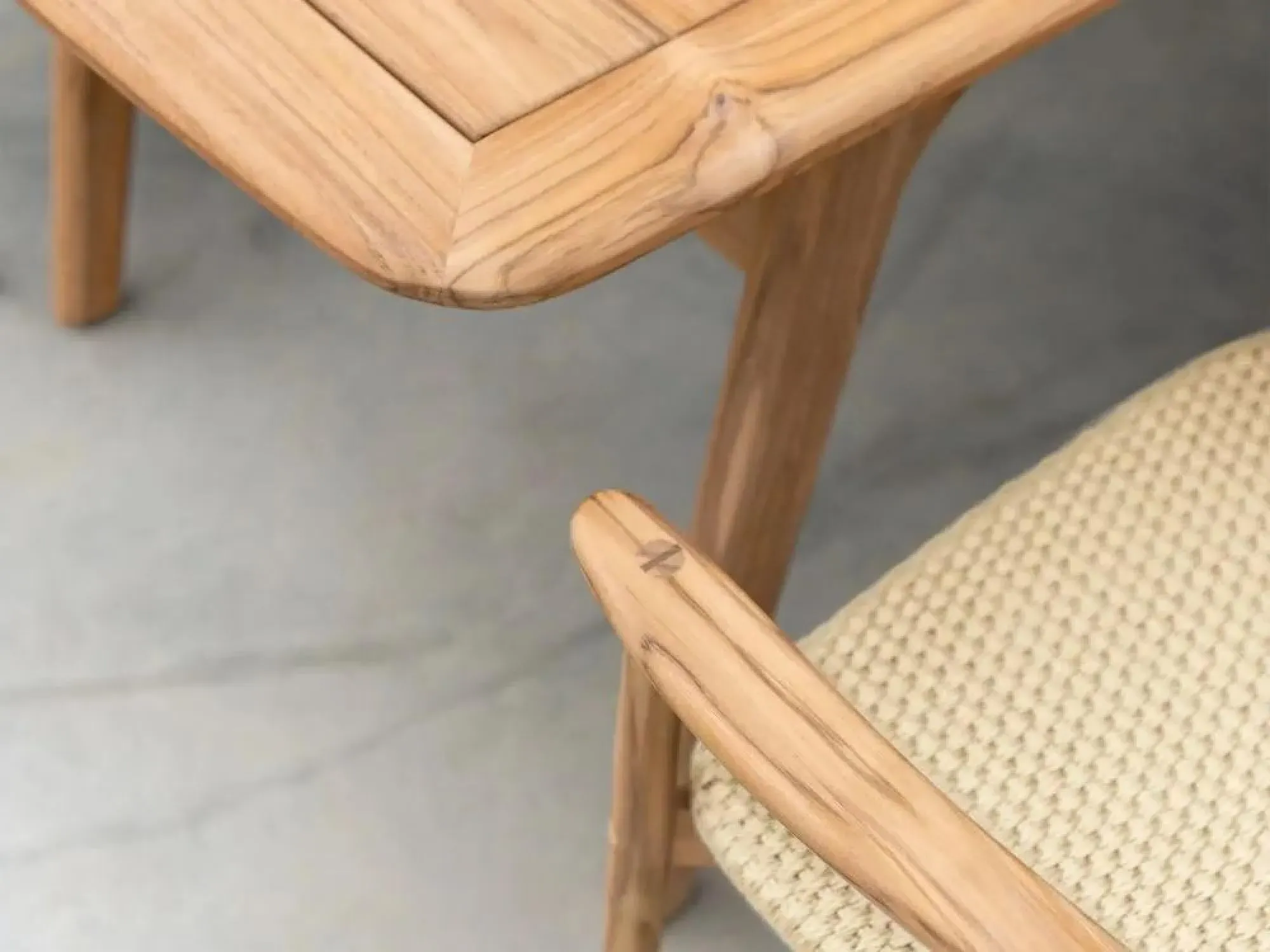 Dana Teak and Rope Garden Dining Armchair - Teak