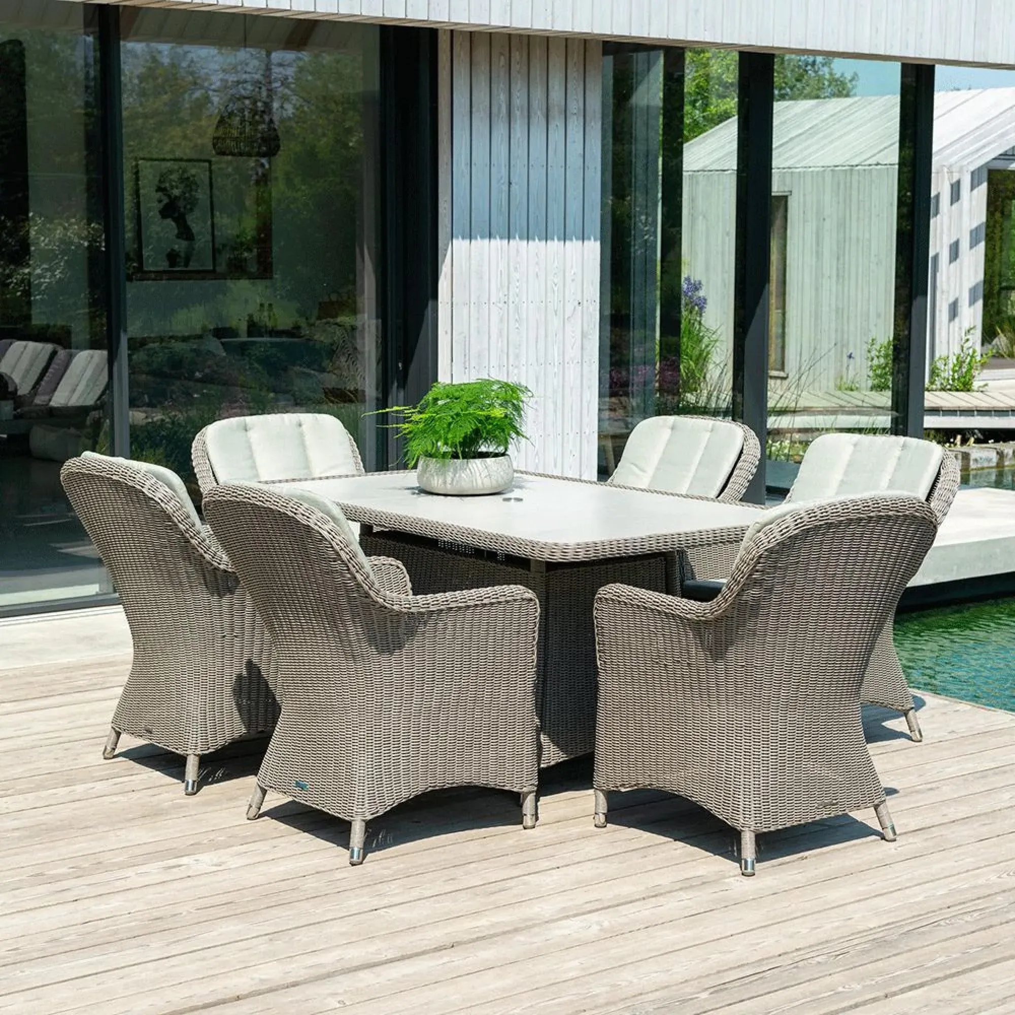 Hazelmere Garden Dining Table - Grey, Weave