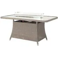 Hazelmere Garden Dining Table with Firepit - Grey, Weave