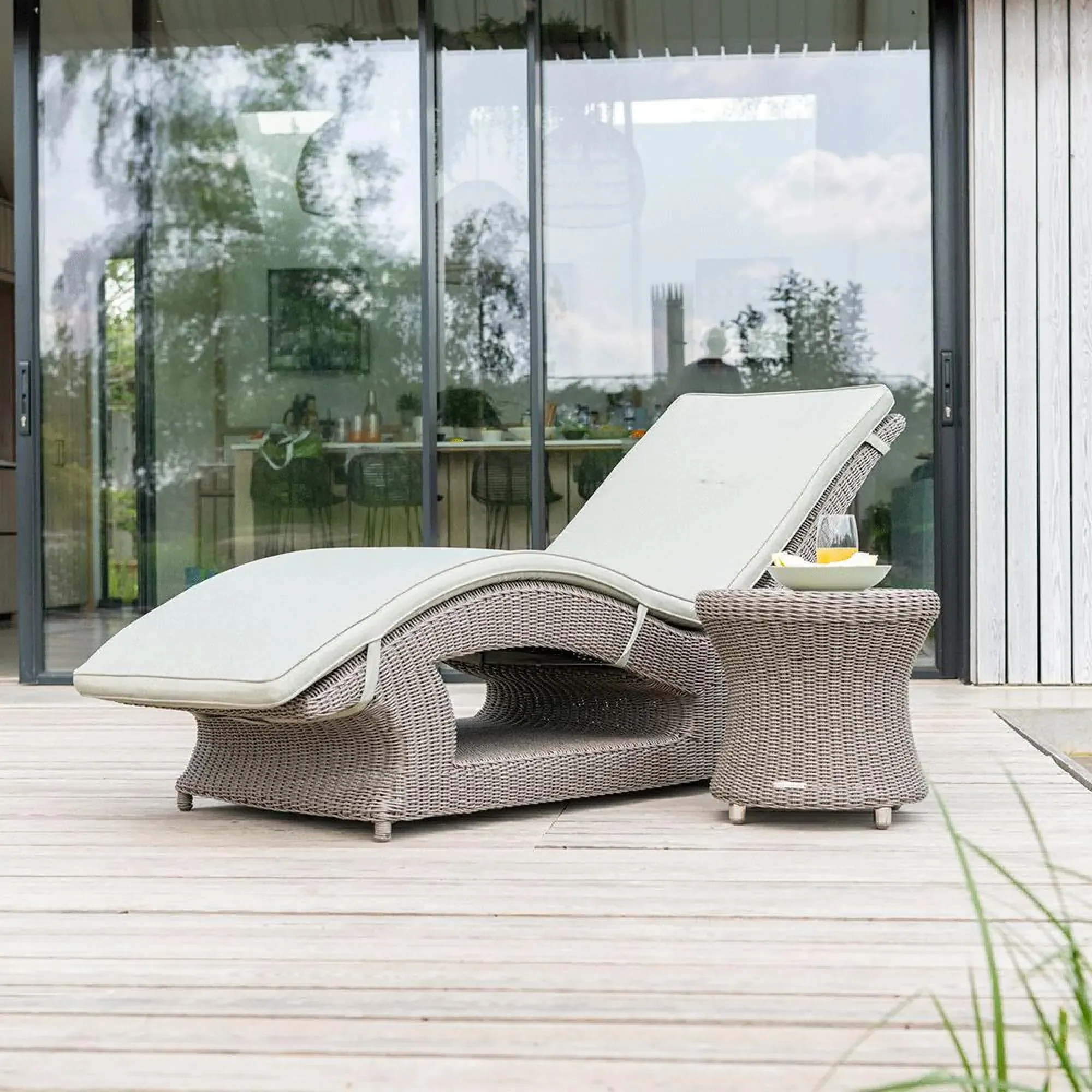 Hazelmere Garden Sunbed - Grey, Weave