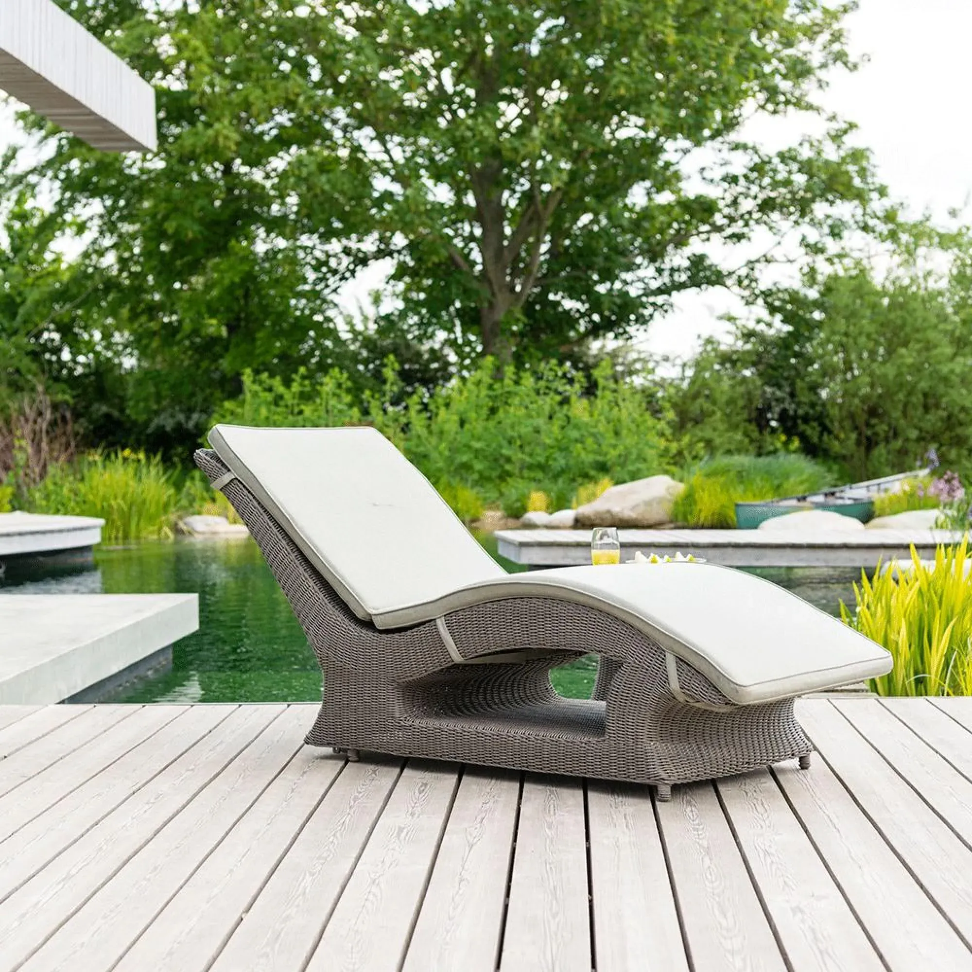 Hazelmere Garden Sunbed - Grey, Weave