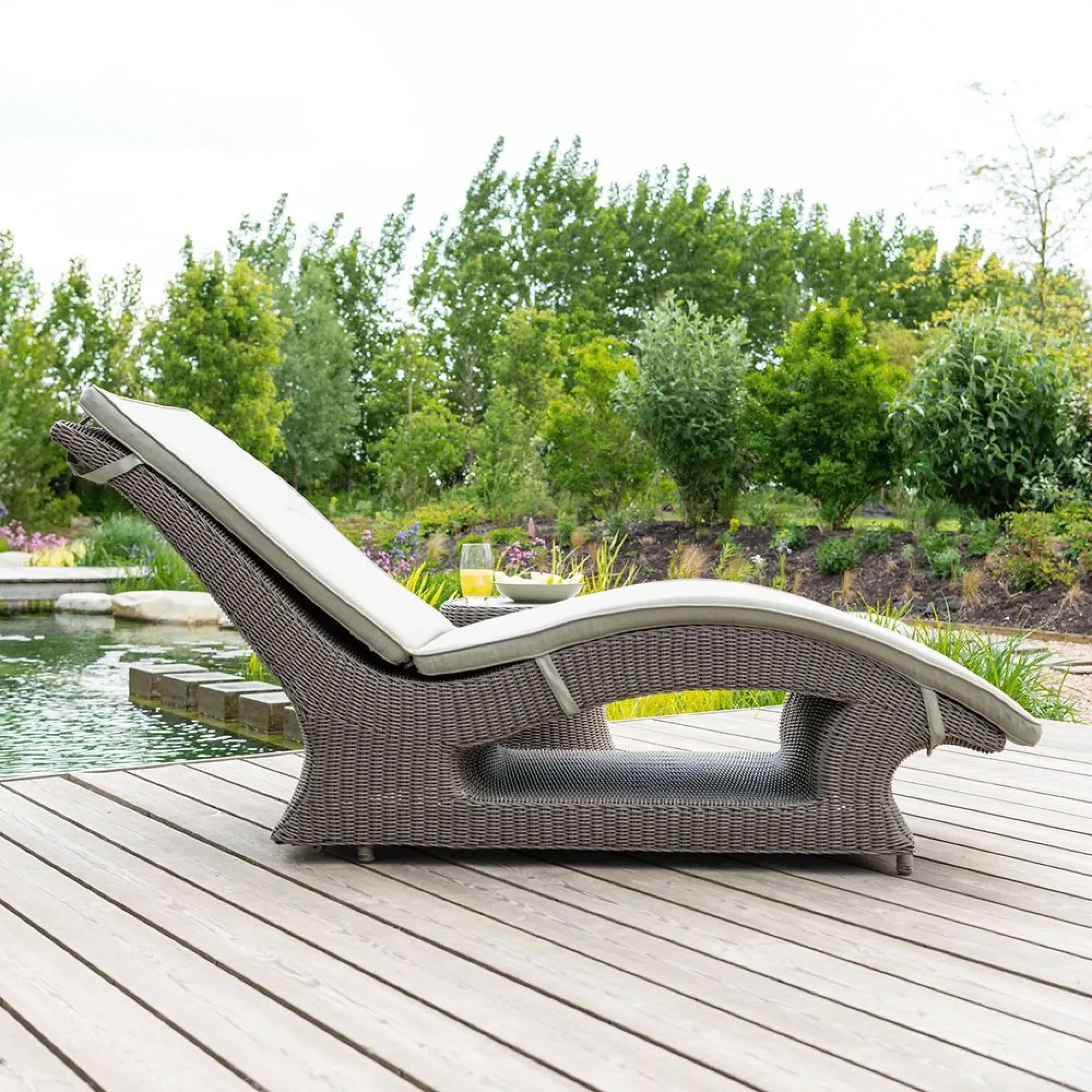 Hazelmere Garden Sunbed - Grey, Weave