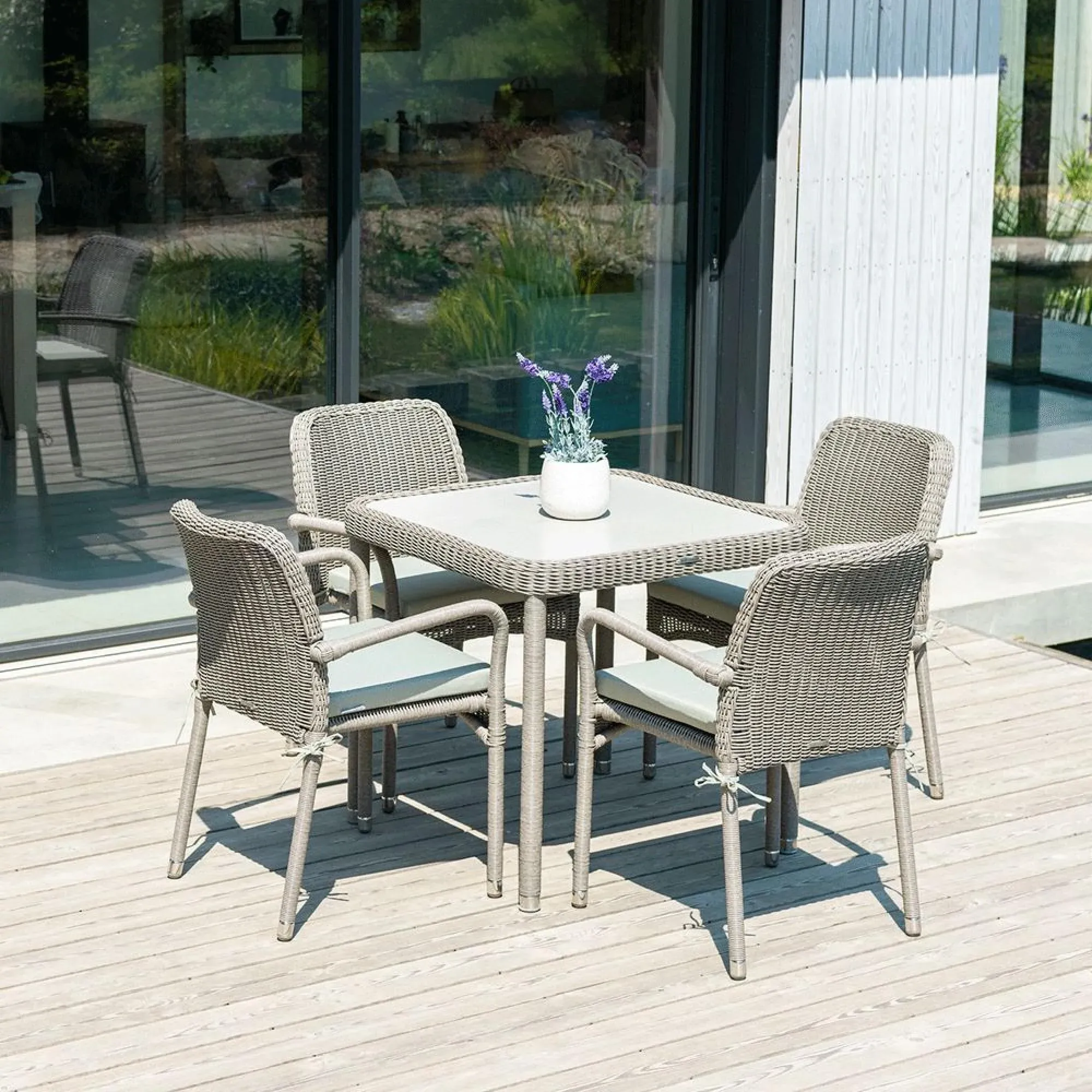 Hazelmere Round Dining Table - Grey, Weave
