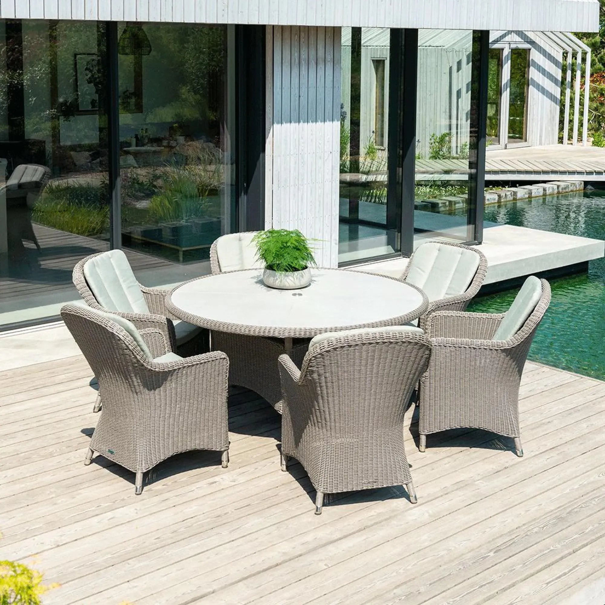 Hazelmere Square Garden Dining Table - Grey, Weave