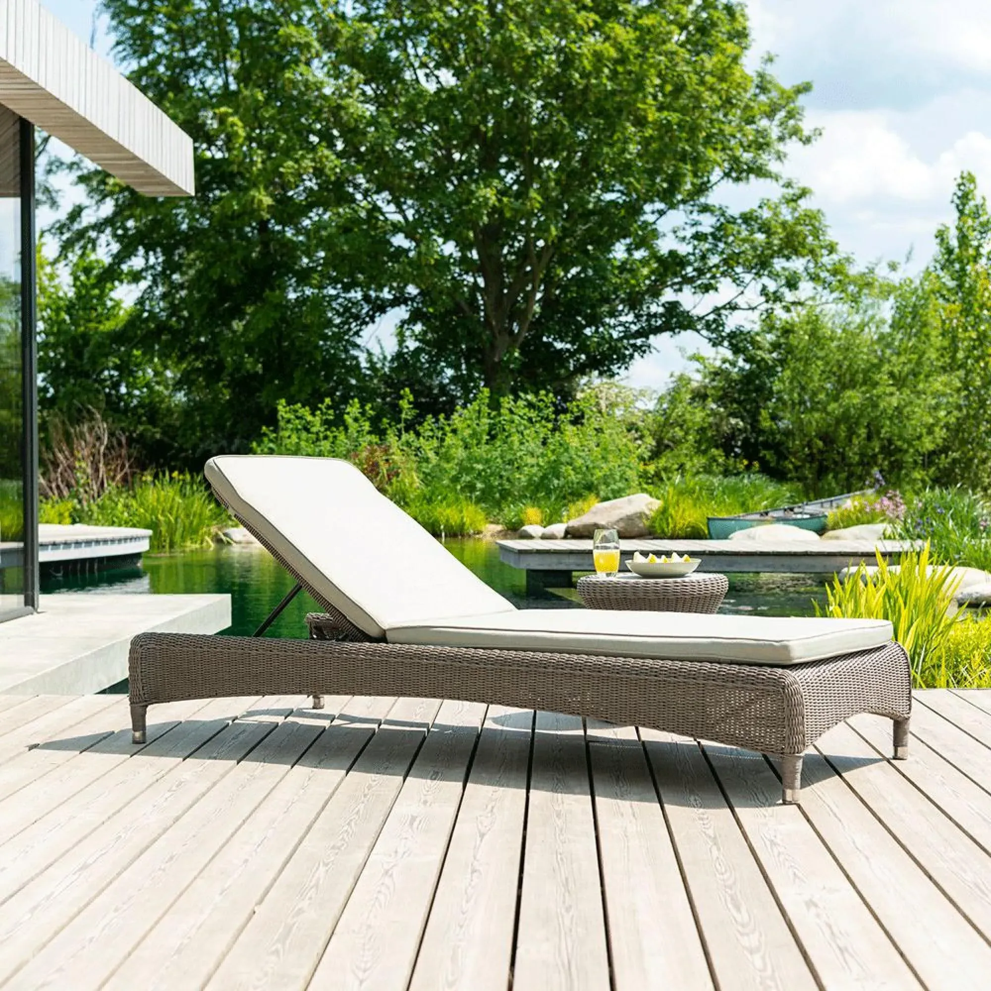 Hazelmere Stacking Garden Sunbed - Grey, Weave