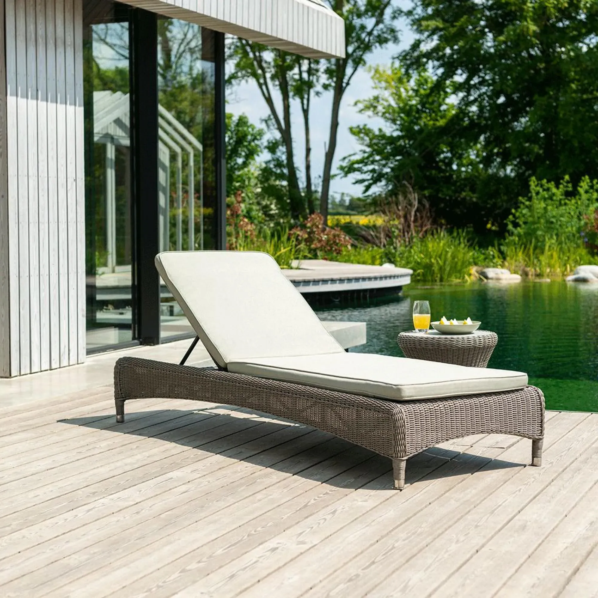 Hazelmere Stacking Garden Sunbed - Grey, Weave