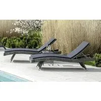 Monte Carlo Adjustable Garden Sunbed - Grey