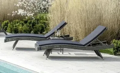 Monte Carlo Adjustable Garden Sunbed - Grey