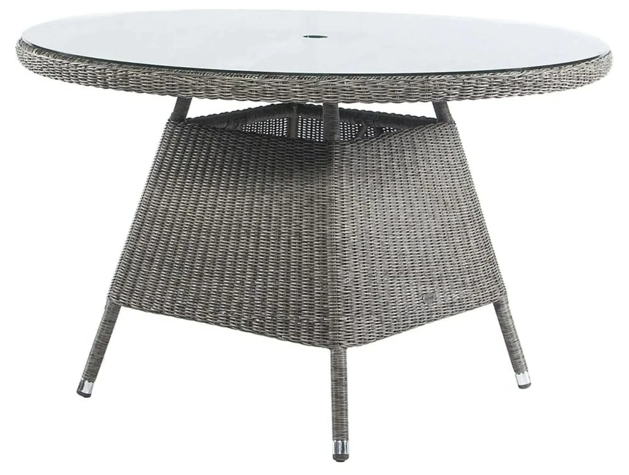 Monte Carlo Round Garden Dining Table - Grey, Glass