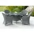 Monte Carlo Round Garden Dining Table - Grey, Glass