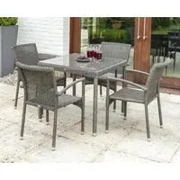 Monte Carlo Square Garden Dining Table - Grey, Glass