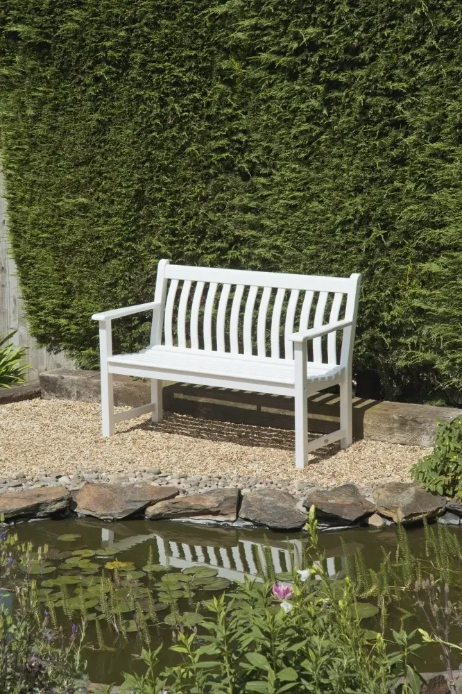 New England Broadfield 4ft Garden Bench - White