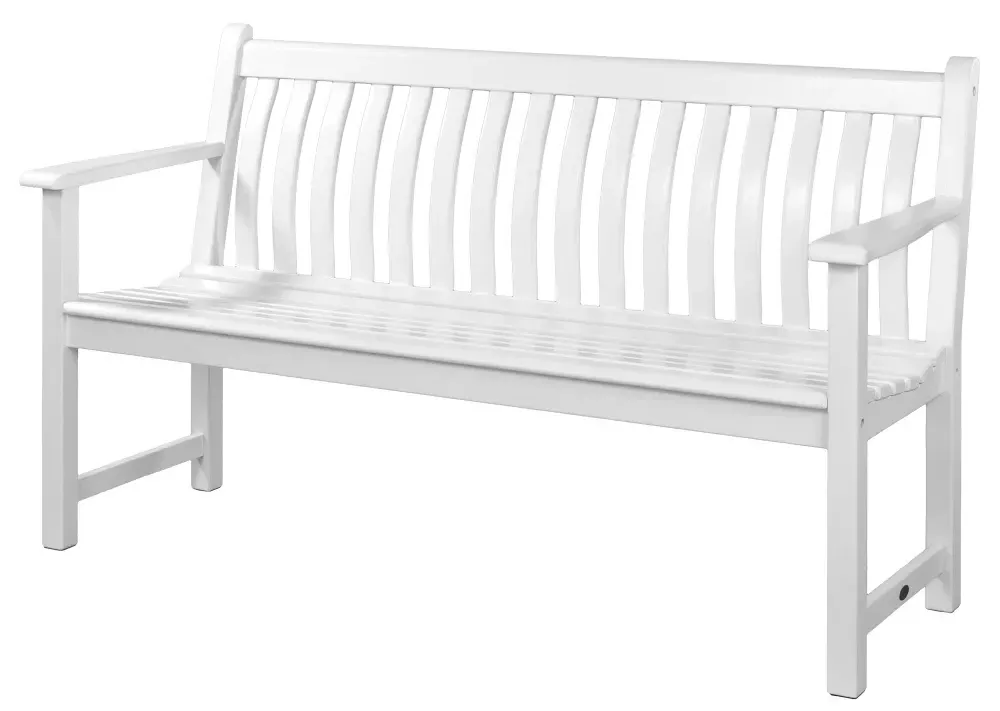 New England Broadfield 5ft Garden Bench - White