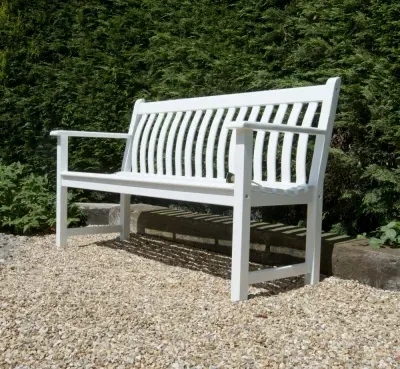 New England Broadfield 5ft Garden Bench - White image