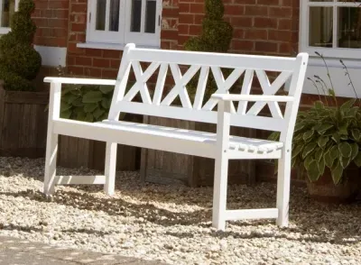 New England Drachmann 5ft Garden Bench - White