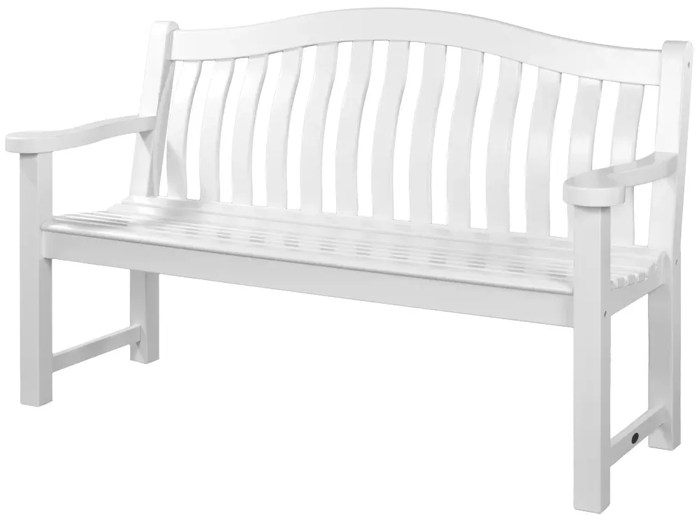 New England Turnberry 5ft Garden Bench - White