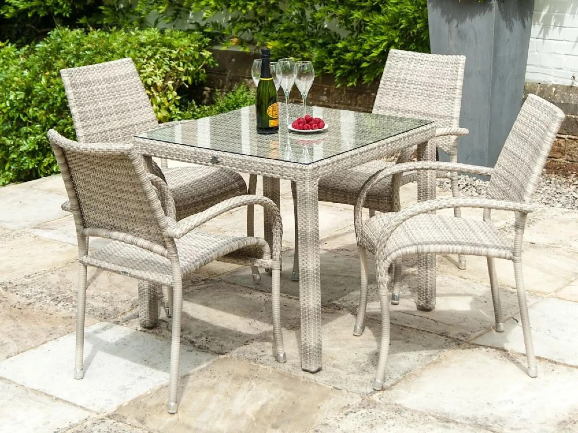 Ocean Pearl Fiji Square Garden Dining Table - Pearl