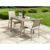 Ocean Pearl Fiji Square Garden Dining Table - Pearl
