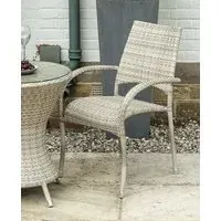 Ocean Pearl Fiji Stacking Garden Dining Armchair - Pearl