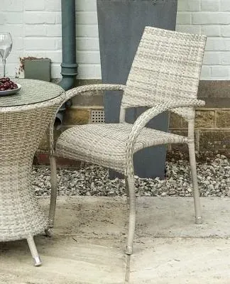 Ocean Pearl Fiji Stacking Garden Dining Armchair - Pearl image