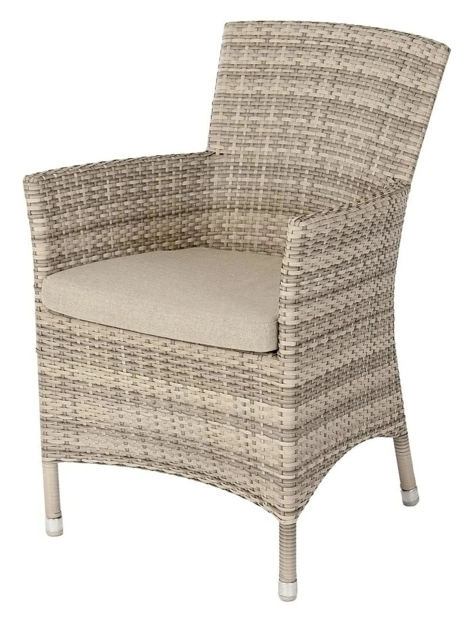 Ocean Pearl Wave Garden Dining Armchair with Cushion - Pearl