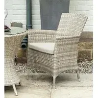 Ocean Pearl Wave Garden Dining Armchair with Cushion - Pearl