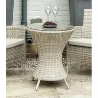 Ocean Pearl Wave Round Garden Bistro Table - Pearl