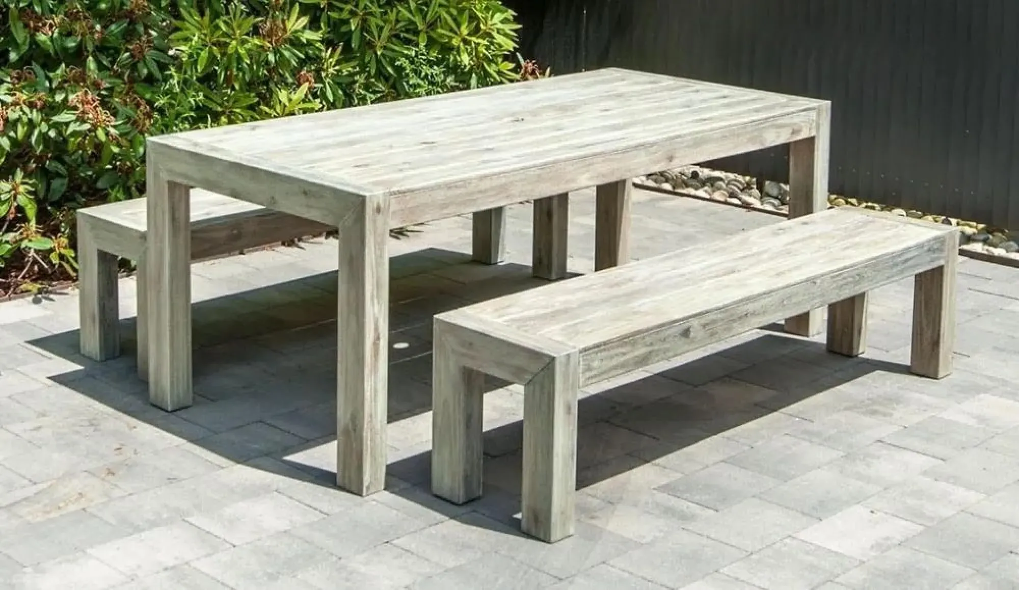 Old England Rectangular Garden Dining Table - Grey