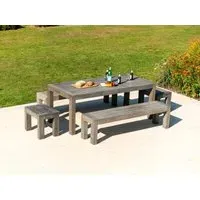 Old England Rectangular Garden Dining Table - Grey